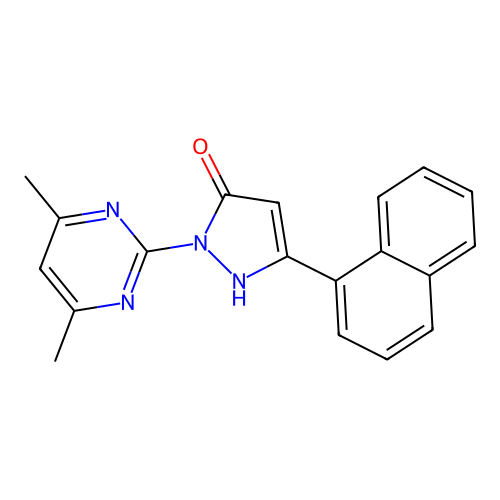 1-(4,6-dimethylpyrimidin-2-yl)-3-(naphthalen-1-yl)-1H-pyrazol-5-ol structure