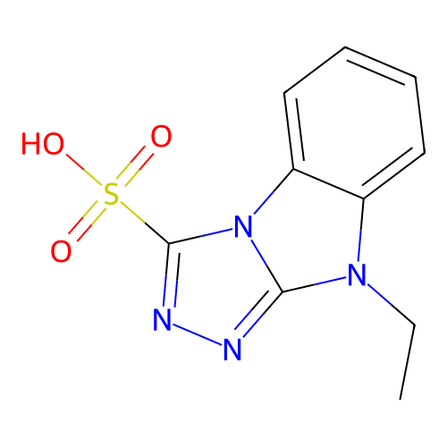 9-ethyl-9H-[1,2,4]triazolo[4,3-a]benzimidazole-3-sulfonic acid structure