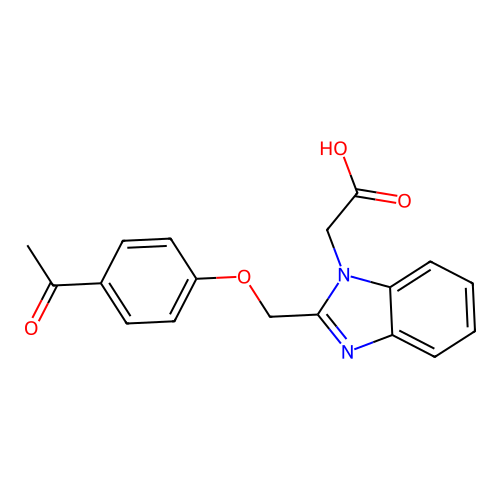 {2-[(4-acetylphenoxy)methyl]-1H-benzimidazol-1-yl}acetic acid structure