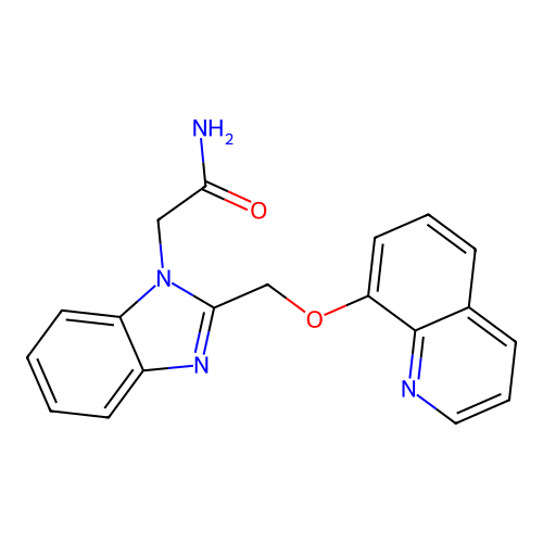 2-[2-(Quinolin-8-yloxymethyl)benzimidazol-1-yl]acetamide structure