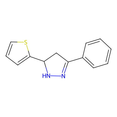 1H-Pyrazole, 4,5-dihydro-3-phenyl-5-(thienyl)- structure