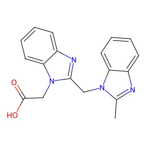 {2-[(2-methyl-1H-benzimidazol-1-yl)methyl]-1H-benzimidazol-1-yl}acetic acid structure