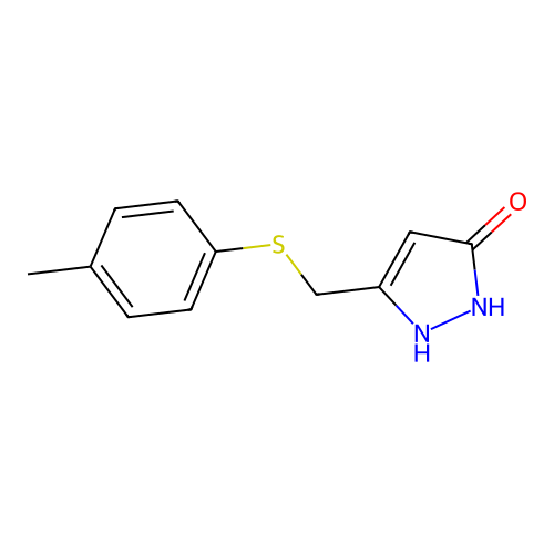 3-[[(4-Methylphenyl)thio]methyl]-1,4-dihydropyrazol-5-one structure