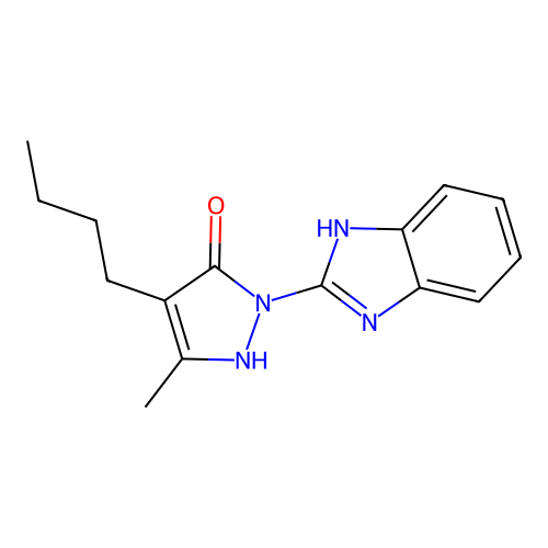 1-(1H-benzimidazol-2-yl)-4-butyl-3-methyl-1H-pyrazol-5-ol structure