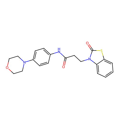 N-(4-morpholinophenyl)-3-(2-oxobenzo[d]thiazol-3(2H)-yl)propanamide structure