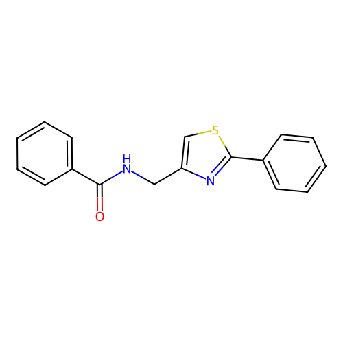 N-[(2-phenyl-1,3-thiazol-4-yl)methyl]benzamide structure