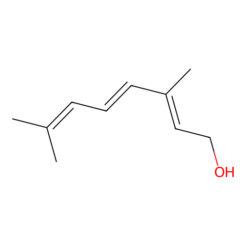 2,4,6-Octatrien-1-ol, 3,7-dimethyl-, (E,E)- structure