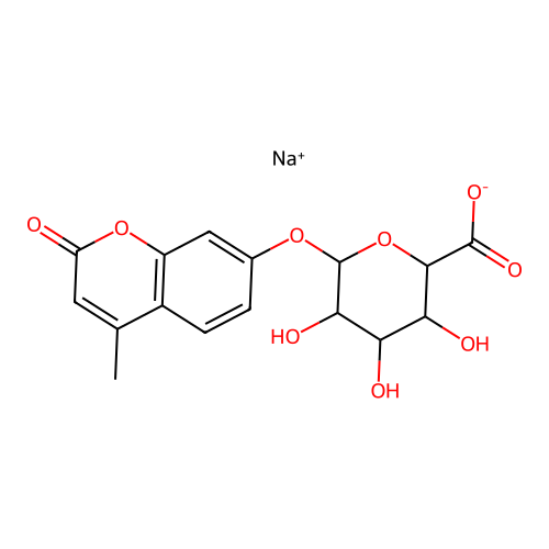 4-Methylumbelliferyl alpha-L-Idopyranosiduronic acid, Sodium Salt structure