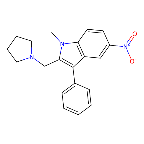 1-Methyl-5-nitro-3-phenyl-2-(pyrrolidin-1-ylmethyl)indole structure