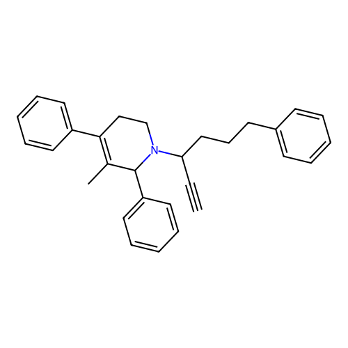 1,2,5,6-Tetrahydro-2,4-diphenyl-3-methyl-1-(3-phenylpropyl-2-propynyl)pyridine structure