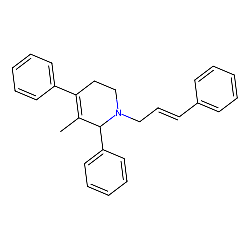 Pyridine, 1,2,5,6-tetrahydro-2,4-diphenyl-3-methyl-1-(3-phenyl-2-propenyl)- structure
