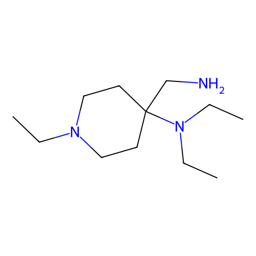 4-(aminomethyl)-N,N,1-triethylpiperidin-4-amine structure