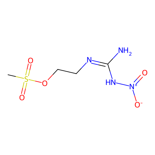 2-[[Amino(nitramido)methylidene]amino]ethyl methanesulfonate structure