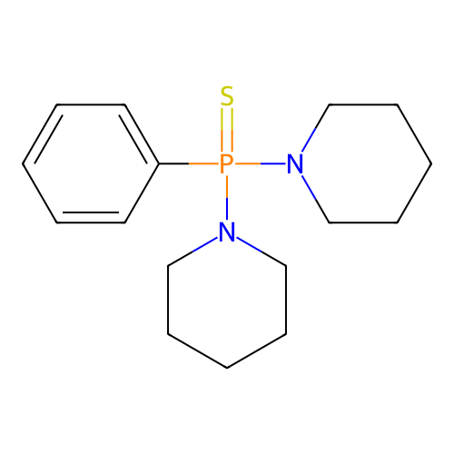 1-(Phenyl(1-piperidinyl)phosphorothioyl)piperidine structure