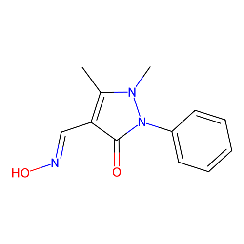 4-[(Hydroxyimino)methyl]-1,5-dimethyl-2-phenyl-1,2-dihydro-3H-pyrazol-3-one structure