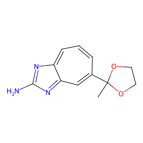 2-Amino-5-(1,1-ethylenedioxyethyl)-1,3-diazaazulene structure