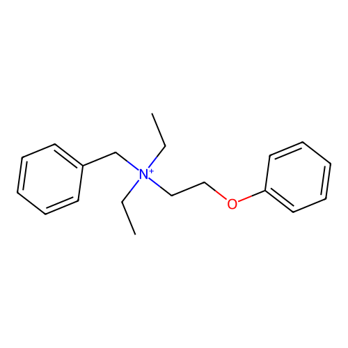 Benzyl-diethyl-(2-phenoxyethyl)azanium structure