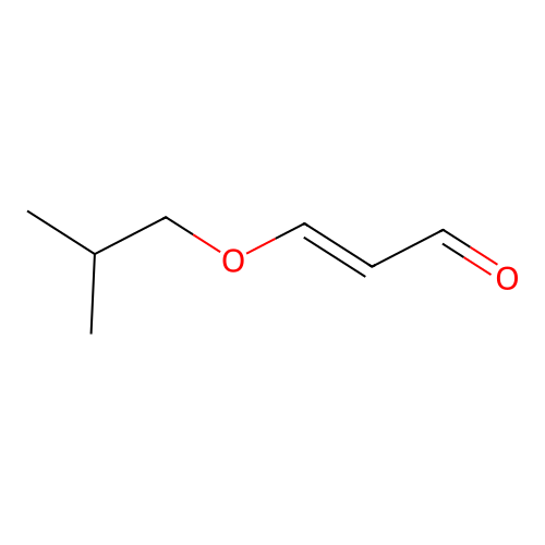 (E)-3-(2-methylpropoxy)prop-2-enal structure