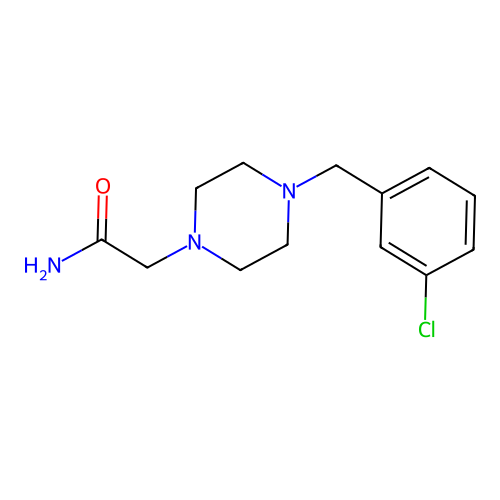 2-[4-[(3-Chlorophenyl)methyl]piperazin-1-yl]acetamide structure