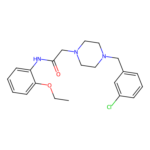 2-[4-[(3-chlorophenyl)methyl]piperazin-1-yl]-N-(2-ethoxyphenyl)acetamide structure