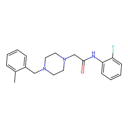 N-(2-fluorophenyl)-2-[4-[(2-methylphenyl)methyl]piperazin-1-yl]acetamide structure