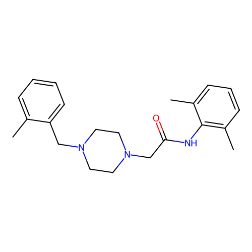 N-(2,6-dimethylphenyl)-2-[4-[(2-methylphenyl)methyl]piperazin-1-yl]acetamide structure