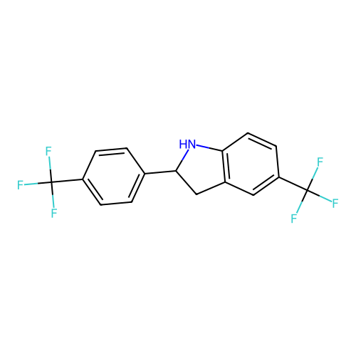 5-(Trifluoromethyl)-2-[4-(trifluoromethyl)phenyl]indoline structure