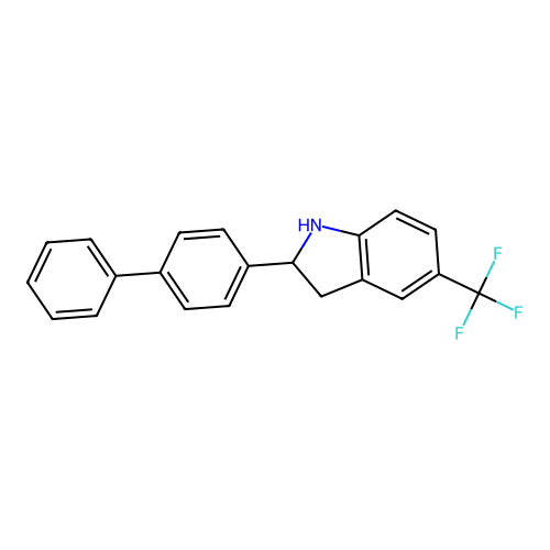 2-(4-Biphenylyl)-5-(trifluoromethyl)indoline structure