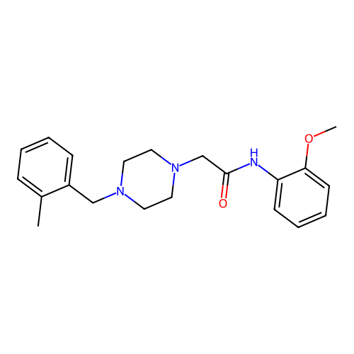 N-(2-methoxyphenyl)-2-[4-[(2-methylphenyl)methyl]piperazin-1-yl]acetamide structure