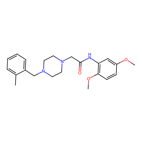 N-(2,5-dimethoxyphenyl)-2-[4-[(2-methylphenyl)methyl]piperazin-1-yl]acetamide structure