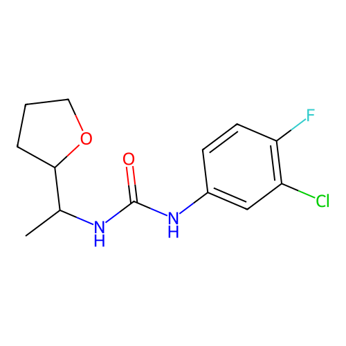 1-(3-Chloro-4-fluorophenyl)-3-[1-(oxolan-2-yl)ethyl]urea structure