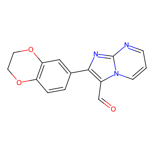 2-(2,3-Dihydro-1,4-benzodioxin-6-yl)imidazo[1,2-a]pyrimidine-3-carbaldehyde structure
