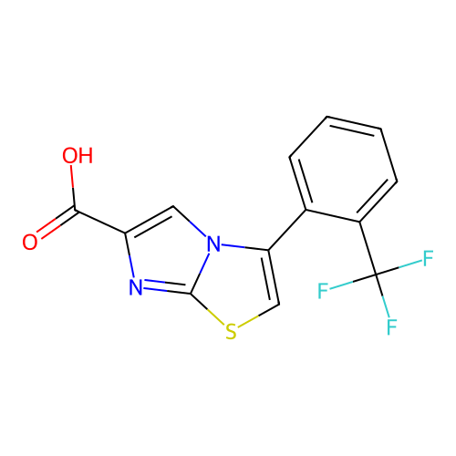 3-[2-(Trifluoromethyl)phenyl]imidazo[2,1-b][1,3]thiazole-6-carboxylic acid structure