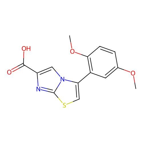 3-(2,5-Dimethoxyphenyl)imidazo[2,1-b][1,3]thiazole-6-carboxylic acid structure