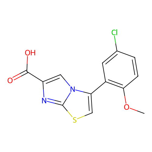 3-(5-Chloro-2-methoxyphenyl)imidazo[2,1-b][1,3]thiazole-6-carboxylic acid structure