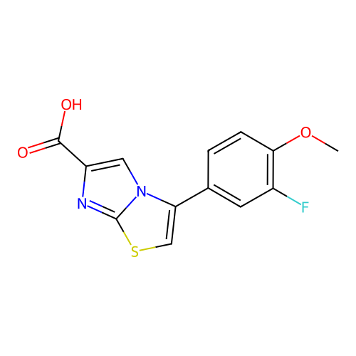 3-(3-Fluoro-4-methoxyphenyl)imidazo[2,1-b][1,3]thiazole-6-carboxylic acid structure