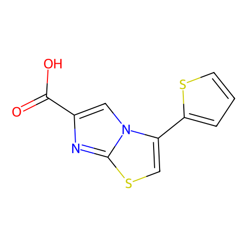 3-Thiophen-2-ylimidazo[2,1-b][1,3]thiazole-6-carboxylic acid structure