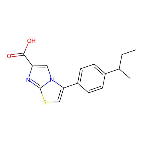 3-(4-Butan-2-ylphenyl)imidazo[2,1-b][1,3]thiazole-6-carboxylic acid structure
