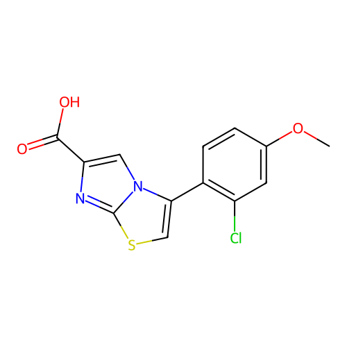 3-(2-Chloro-4-methoxyphenyl)imidazo[2,1-b][1,3]thiazole-6-carboxylic acid structure