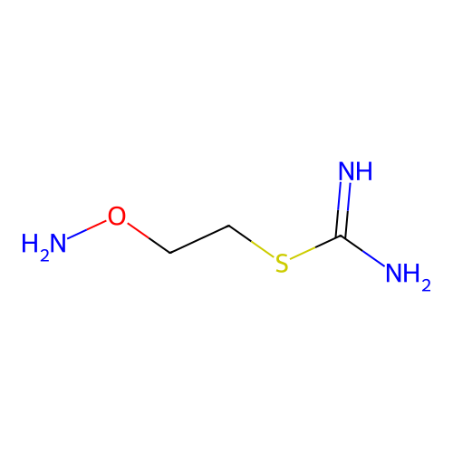 2-Aminooxyethylsulfanylmethanimidamide structure