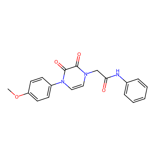 2-[4-(4-methoxyphenyl)-2,3-dioxopyrazin-1-yl]-N-phenylacetamide structure
