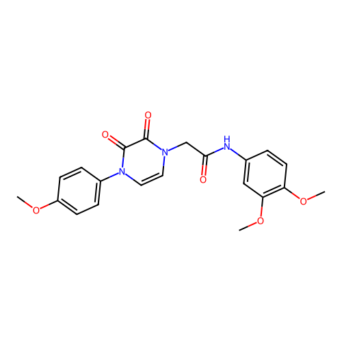 N-(3,4-dimethoxyphenyl)-2-[4-(4-methoxyphenyl)-2,3-dioxopyrazin-1-yl]acetamide structure