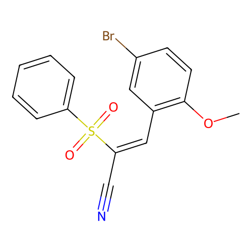 3-(5-Bromo-2-methoxyphenyl)-2-(phenylsulfonyl)prop-2-enenitrile structure