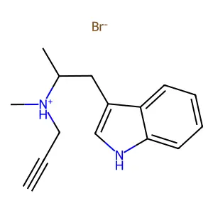 Indole, 3-(2-(methyl(2-propynyl)amino)propyl)-, hydrobromide, hydrate structure