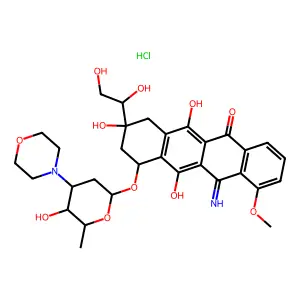 3'-deamino-3'-(4-morpholinyl)-12-imino-13-dihydroadriamycin Hydrochloride structure