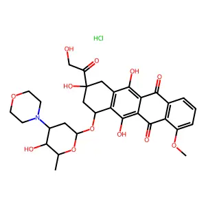 Morpholinodoxorubicin hydrochloride structure