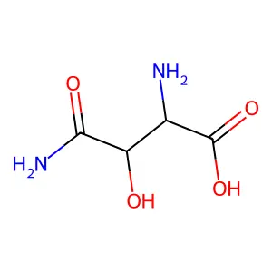 (2S)-2,4-diamino-3-hydroxy-4-oxobutanoic acid structure