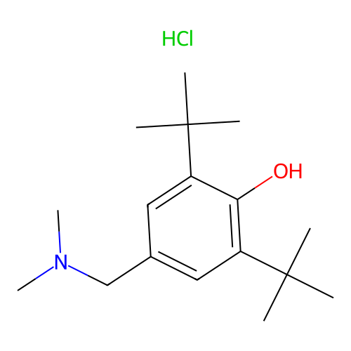 2,6-Di-tert-butyl-alpha-dimethylamino-p-cresol hydrochloride structure