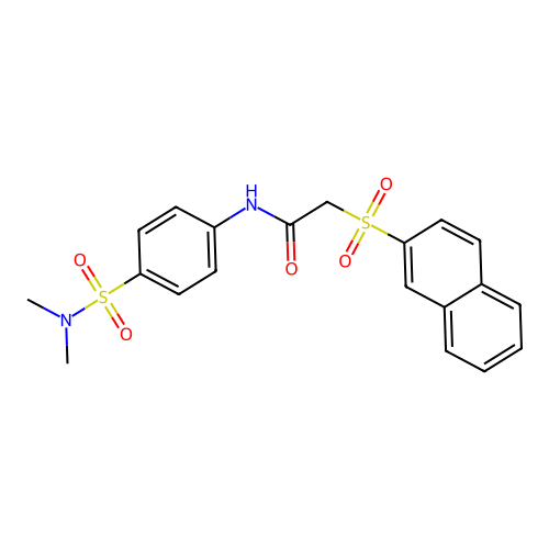 N-[4-(dimethylsulfamoyl)phenyl]-2-(naphthalen-2-ylsulfonyl)acetamide structure