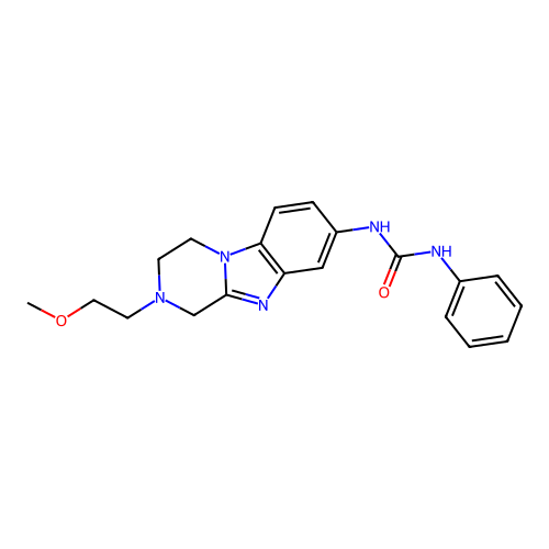 1-[2-(2-methoxyethyl)-1,2,3,4-tetrahydropyrazino[1,2-a]benzimidazol-8-yl]-3-phenylurea structure